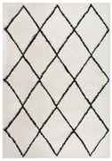 vidaXL Tapete shaggy de pelo alto 120x170 cm preto/cor creme
