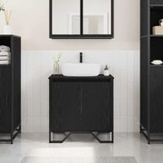 vidaXL Armário para Lavatório de Casa de Banho Carvalho Preto 60x35x60 cm Madeira Engenharia