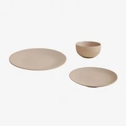 Conjunto De Louça Em New Bone China De 12 Peças Elmora Tapioca Bege - Sklum