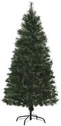HOMCOM Árvore de Natal 150cm Artificial com 219 Agulhas de Pinheiro de PVC Ignífugo Base Dobrável e Suporte de Aço Montagem Rápida Decoração de Natal para Interiores Verde