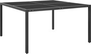vidaXL Mesa de jardim 130x130x72 cm aço e vidro antracite
