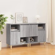 vidaXL Aparadores 2 pcs 60x35x70 cm derivados madeira cinza sonoma