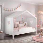 Cama infantil Coleção AMORI House 90x200cm + Estrado + Grade segurança Branca