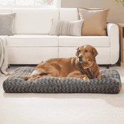 Cama para cães XXL 122 x 74 cm com estofamento macio cinza ardósia