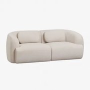 Sofá Modular De 2 Peças Em Chenille Coquette Chenille Beige Creme - Sklum