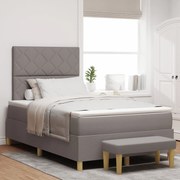 Cama Box com Colchão e Banco Taupe 120x190 cm Tecido