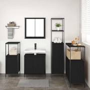 vidaXL Conjunto de Móveis para Banheiro com porta 5 pcs Carvalho preto