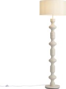 Candeeiro de Pé Retro Bege com Abajur de Tecido 160cm - Captain