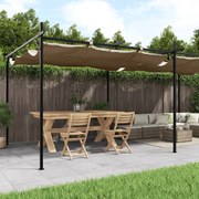vidaXL Pérgola com toldo retrátil 589x292x230 cm cor cinza-acastanhado