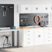 vidaXL Armários de garagem 2 pcs derivados de madeira branco