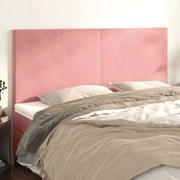 Cabeceira de cama 4 pcs veludo 100x5x78/88 cm rosa