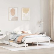 vidaXL Cama sem colchão 150x200 cm madeira de pinho maciça branco