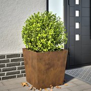 Vaso/floreira de jardim 50x50x50 cm aço corten