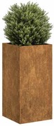 vidaXL Floreira enferrujada 40x40x80 cm aço resistente