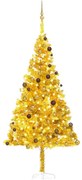 vidaXL Árvore Natal artificial pré-iluminada c/bolas 240cm PET dourado