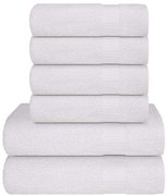 vidaXL 6pcs Conjunto de toalhas FROGN 360 g/m² branco