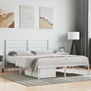 Estrutura de cama com cabeceira 140x200 cm metal branco