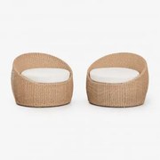 Pack De 2 Poltronas De Jardim Em Rattan Sintético Clarnyx Natural - Sklum