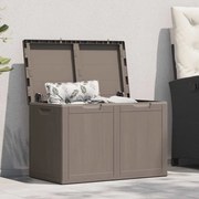 vidaXL Caixa de arrumação para jardim 180 L PP aparência de madeira castanho