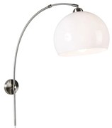 LED Candeeiro de parede inteligente em arco de aço com cúpula branca incl. Wifi A60 - Bow Art Deco,Moderno,Retro