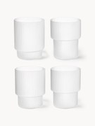Copos artesanais com relevo canelado Ripple, conjunto de 4