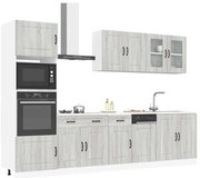 vidaXL 7 peças armário de cozinha conjunto Kalmar cinza sonoma