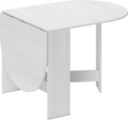 HOMCOM Mesa de Cozinha Dobrável Mesa de Jantar Dobrável Ovalada com Laterais Abatíveis Estilo Moderno 163x80x75 cm Branco | Aosom Portugal