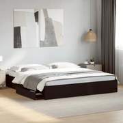 vidaXL Estrutura de cama c/ gavetas 200x200 cm derivados madeira preto
