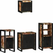 vidaXL Conjunto de Móveis para Banheiro 4 pcs Madeira Reforçada Sólida