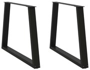 vidaXL Pernas para mesa de jantar em V, 2 peças, pretas, 100x(72-73,3) cm, aço