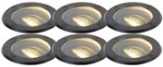 Conjunto de 6 focos de exterior ajustáveis pretos IP65 - Delux