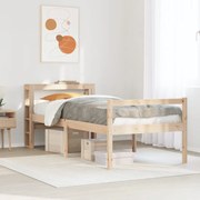 vidaXL Cama para idosos com cabeceira 100x200 cm pinho maciço