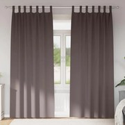 vidaXL Cortinas 2 pcs Castanho escuro 245 x 140 cm Poliéster