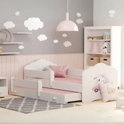 Cama infantil dupla gato branca 160x80 - colchão e estrado incluído