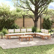 vidaXL Conjunto de Sofá de Jardim 5 pcs Marrom e Creme