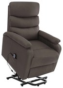 vidaXL Poltrona de massagens tecido cinzento-acastanhado