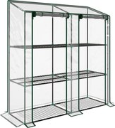 Outsunny Estufa de Jardim de 3 Níveis Estufa de Terraço para Cultivo de Plantas em Pátio 143x46x141/151 cm Transparente | Aosom Portugal