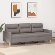 vidaXL Sofá de 3 lugares tecido 180 cm cinzento-acastanhado