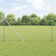 vidaXL Conjunto de Postes de Cerca Prateado 25 x 1 m Aço galvanizado