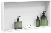 vidaXL Nicho parede p/ duche 62x32x9 cm aço inoxidável branco mate