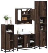 vidaXL 4 pcs conj. móveis WC derivados madeira cor carvalho castanho