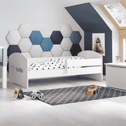 Cama infantil Luk avião 140x70 branca - colchão e estrado incluído