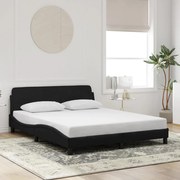 Estrutura de cama sem colchão 160x200 cm veludo preto