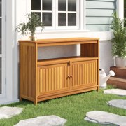 vidaXL Mesa consola para jardim 110x35x75 cm madeira de acácia maciça