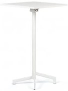 Mesa De Bar Quadrada Dely 60x60 Cm, Dobrável E Conversível Em 2 Alturas, Feita De Aço Branco - Sklum