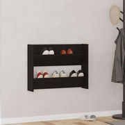 vidaXL Armários para Sapatos de Parede Carvalho preto 60 x 18 x 60 cm