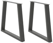 vidaXL Pés para mesa de jantar em V, 2 peças, antracite, 70x(72-73,3) cm, aço