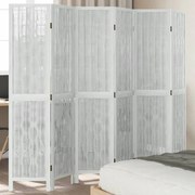vidaXL Biombo com 6 painéis madeira de paulownia maciça branco