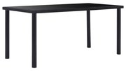 vidaXL Mesa de jantar 160x80x75 cm vidro temperado preto