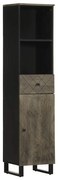 vidaXL Armário de casa de banho 38x33x160 cm mangueira maciça preto